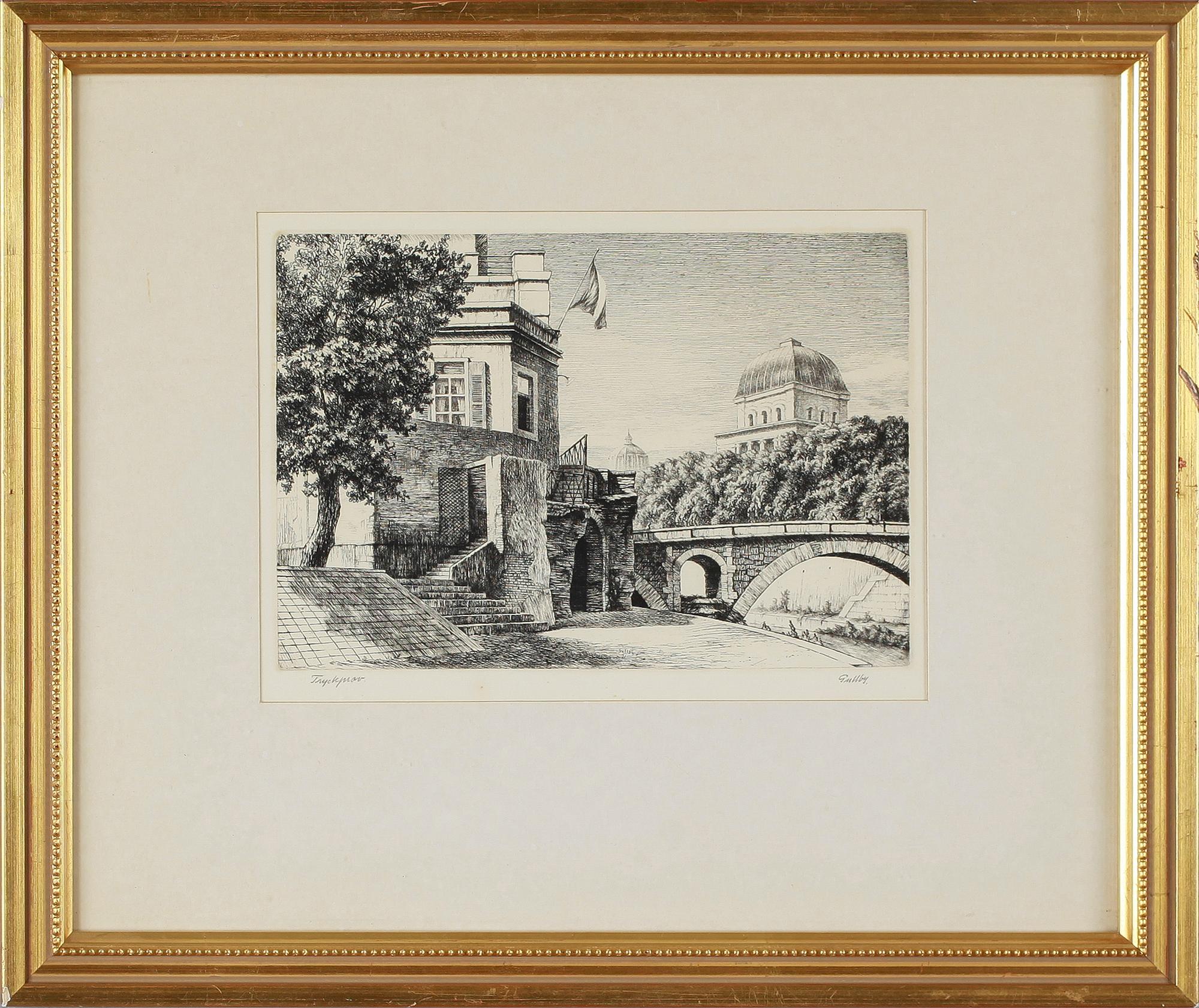 FOLKE GULLBY, 2 st, etsningar, signerade.