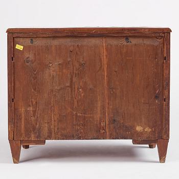 A late Gustavian burr alder-veneered commode, late 18th century.