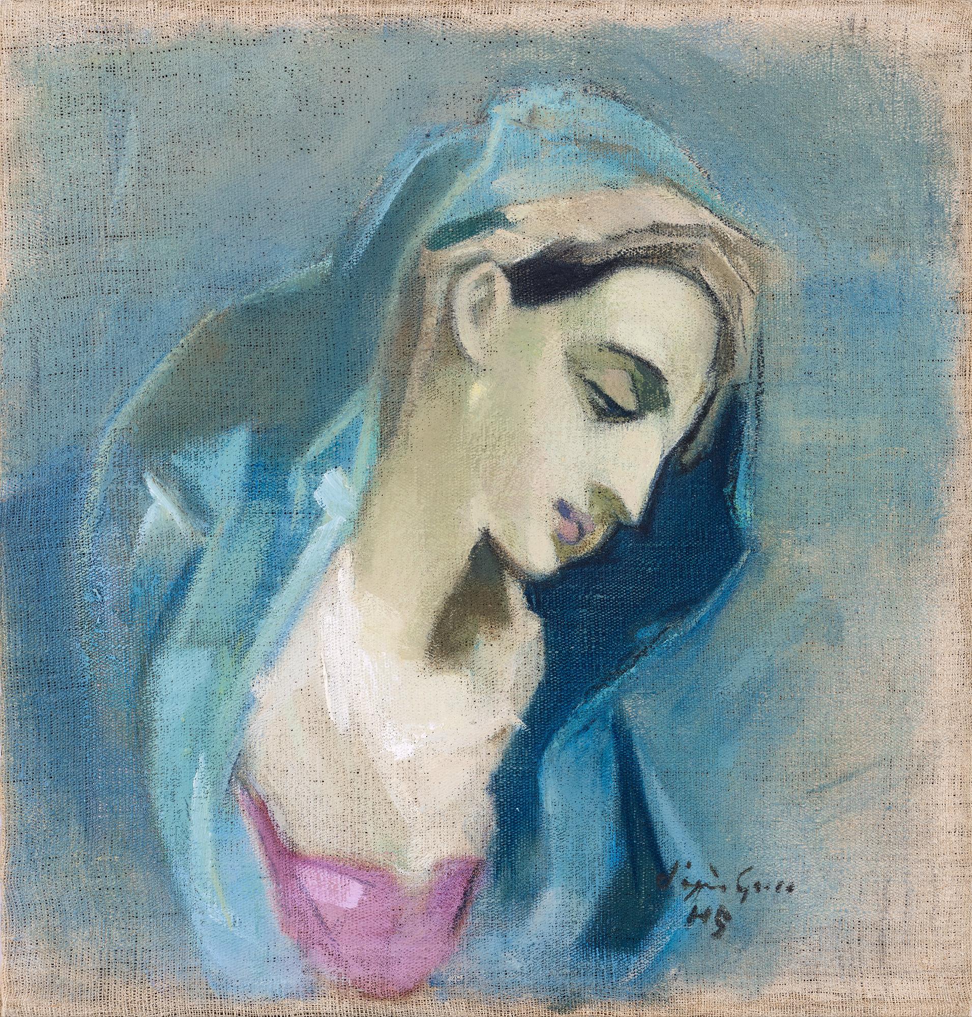 Helene Schjerfbeck, "Blå Madonna" (Blue Madonna).