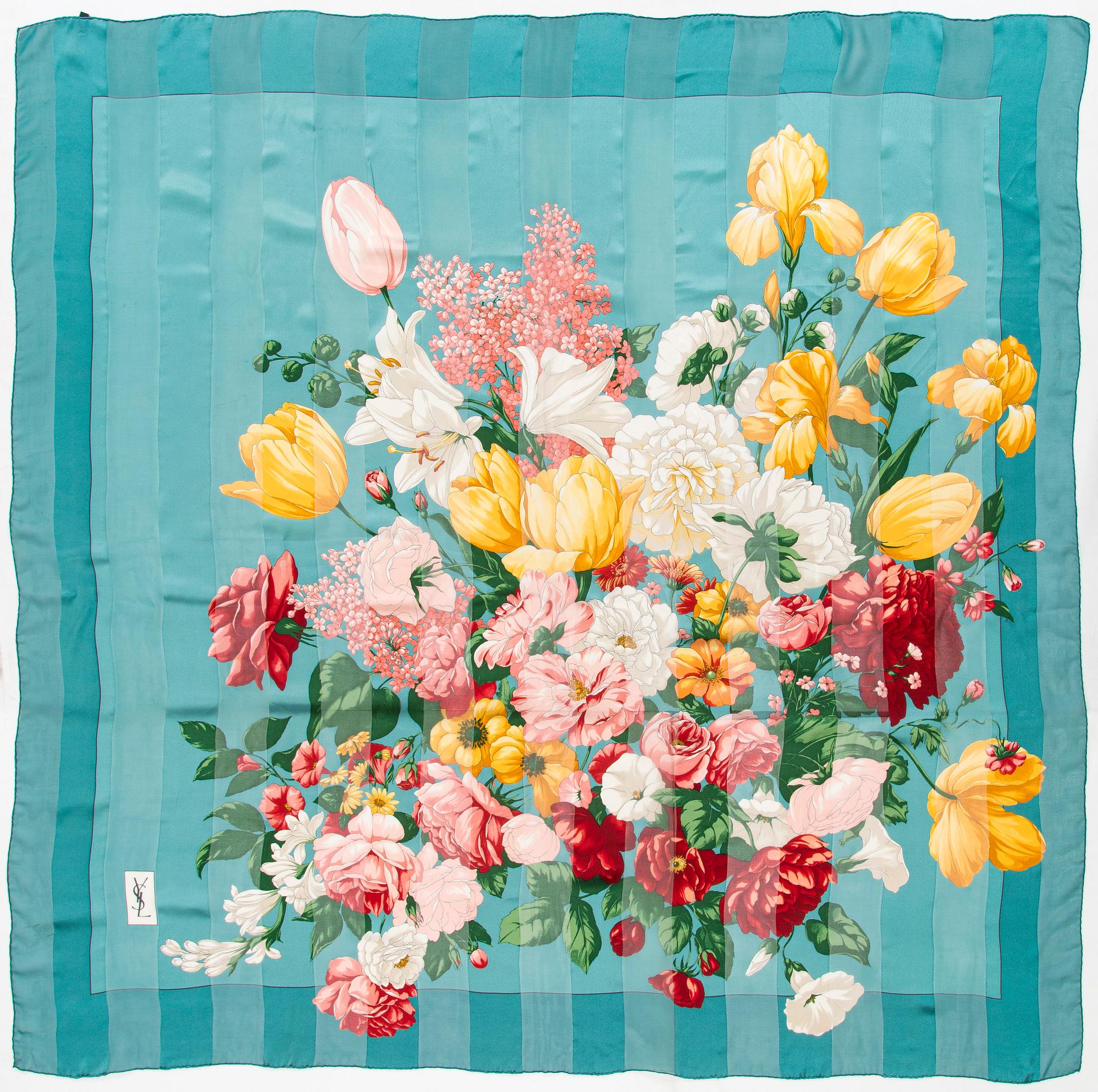 Yves Saint Laurent, scarf. Ca 145 x 145 cm.