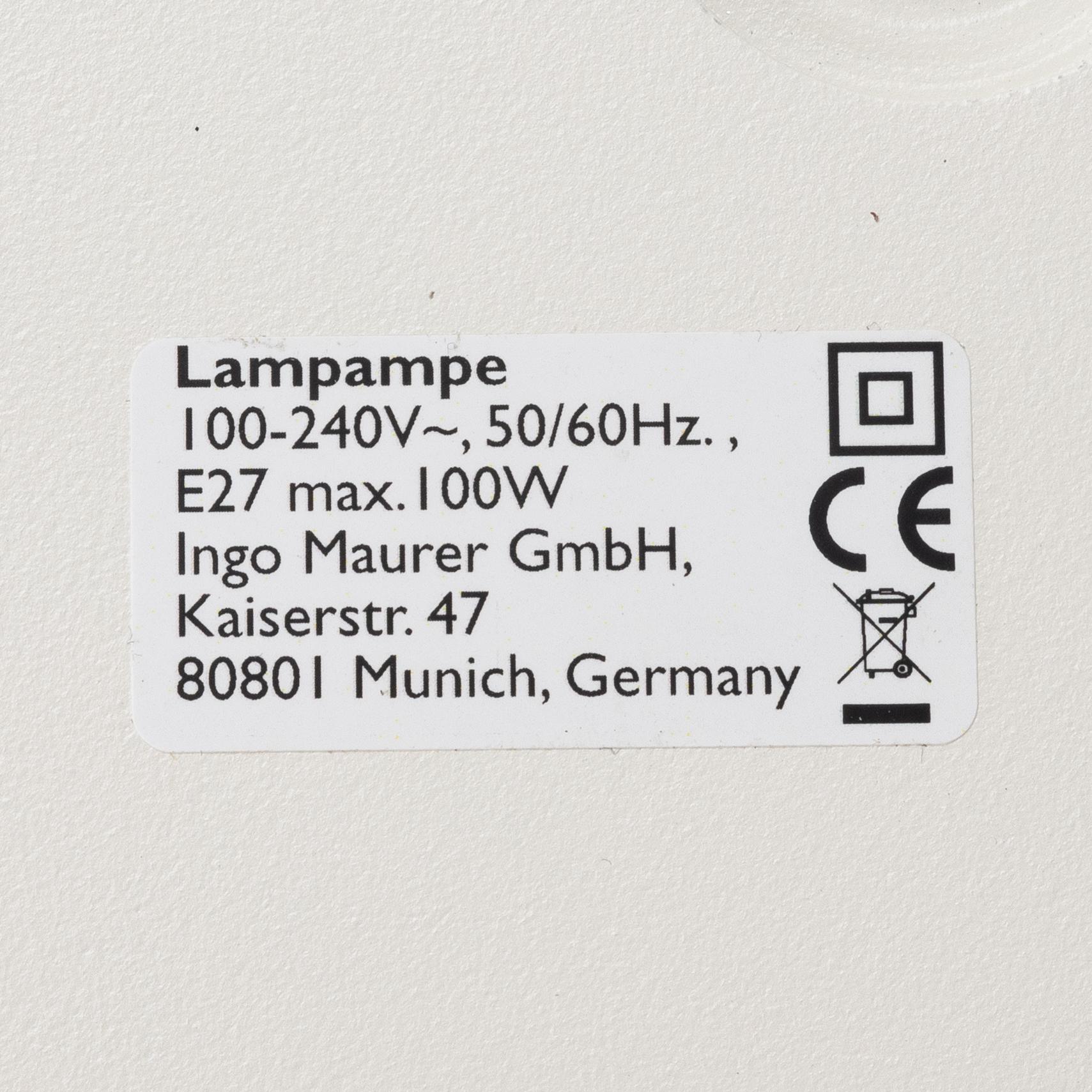 Ingo Maurer, Bordslampa, "Lampampe",