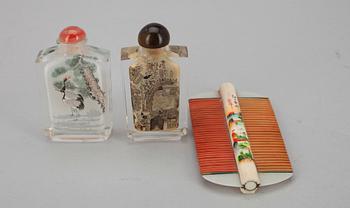 SNUSFLASKOR, 2 st, Kina samt KAM, Japan, 1900-tal.