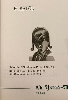 Carl-Einar Borgström, a pair of brass bookends model "840", Ystad-Metall.