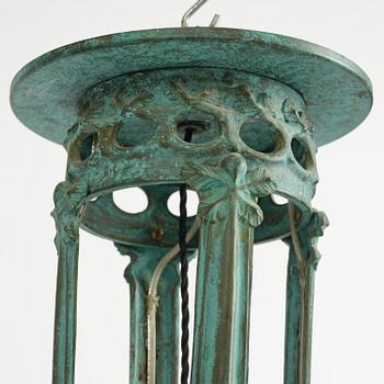 Emy Wahlström, an Art Nouveau chandelier model "5024", Arvid Böhlmarks Lampfabrik, Stockholm, 1910s.