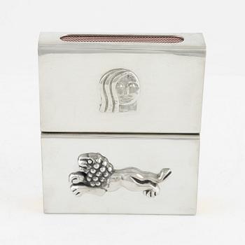 Two pewter match boxes, Firma Svenskt Tenn, Stockholm, Sweden, 1993.