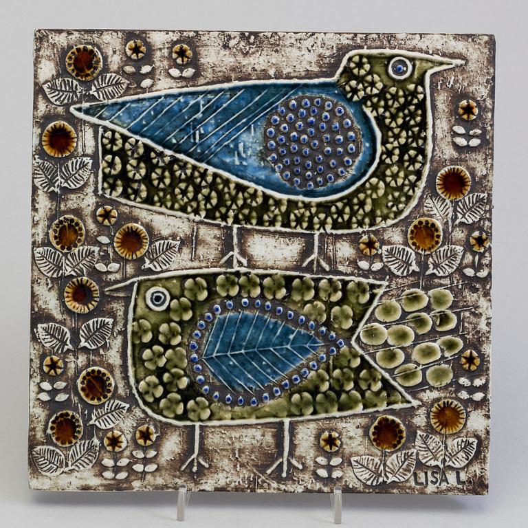 LISA LARSON, stoneware wall relief, Gustavsberg.