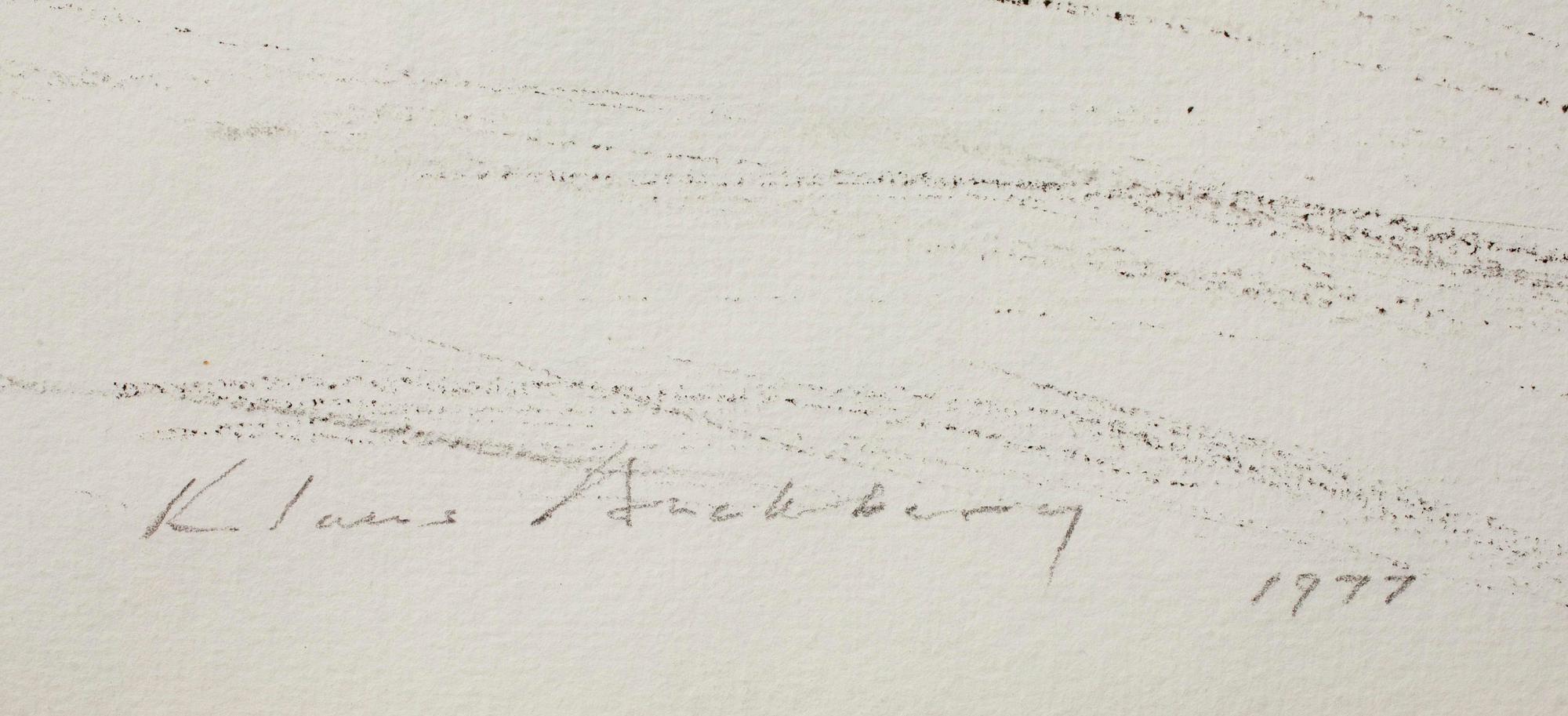 KLAUS BACKBERG, blandteknik på papper, signerad och daterad 1977.