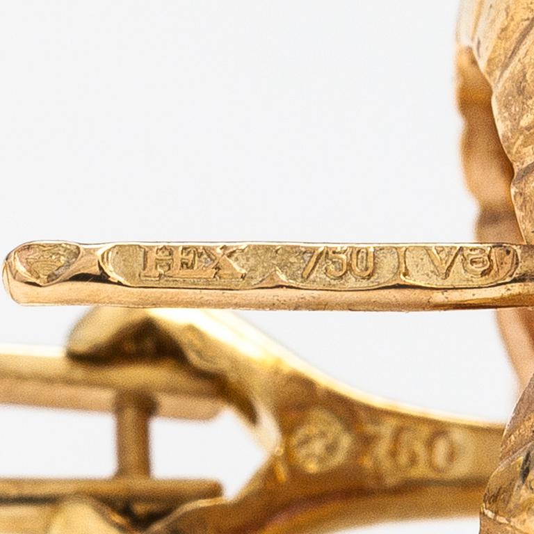 Örhängen "Sofia Albertina", 18K guld, ametister, kordieriter, citriner, diamanter ca 1.05 ct tot.