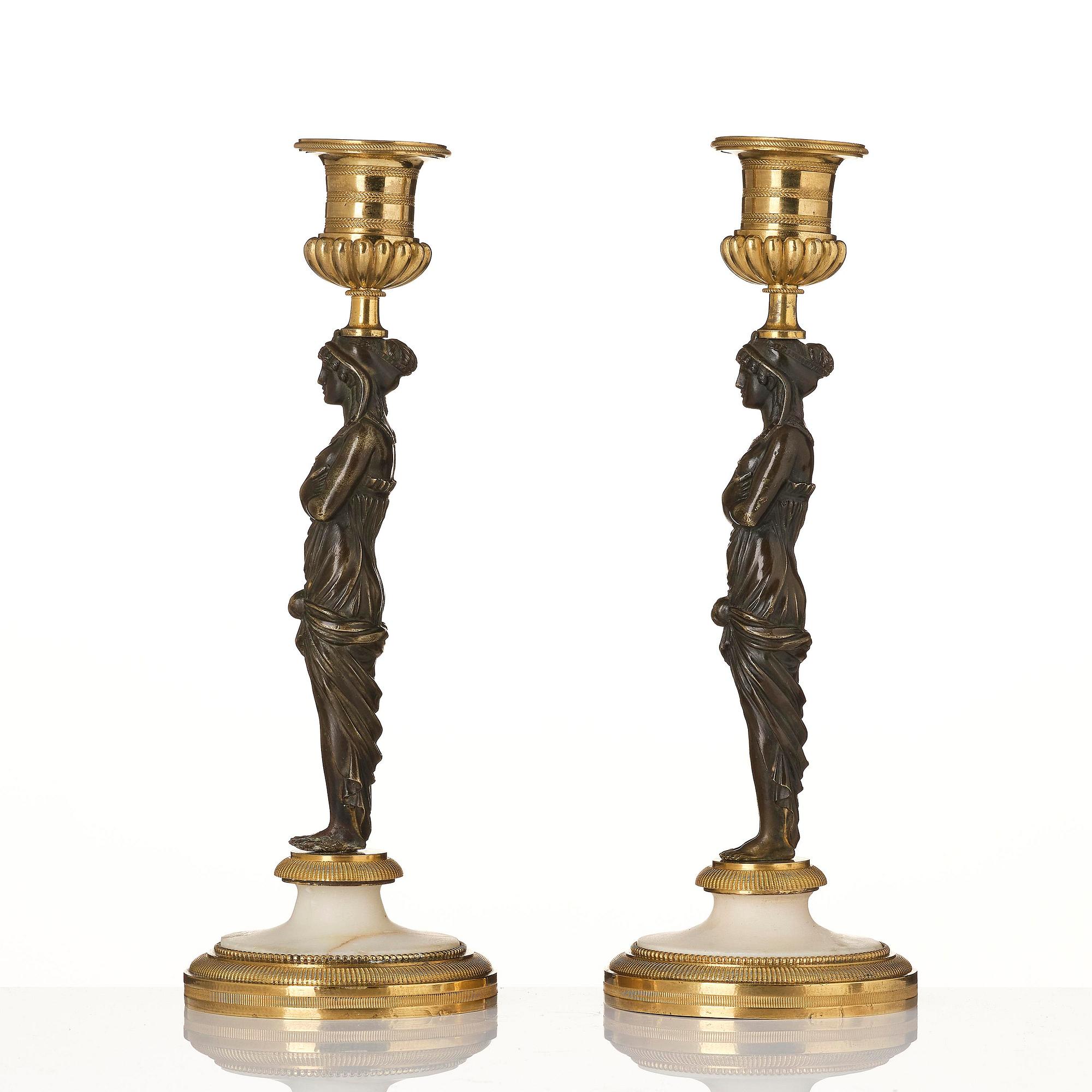 Ljusstakar, ett par, Frankrike, 1800-talets början, Empire.