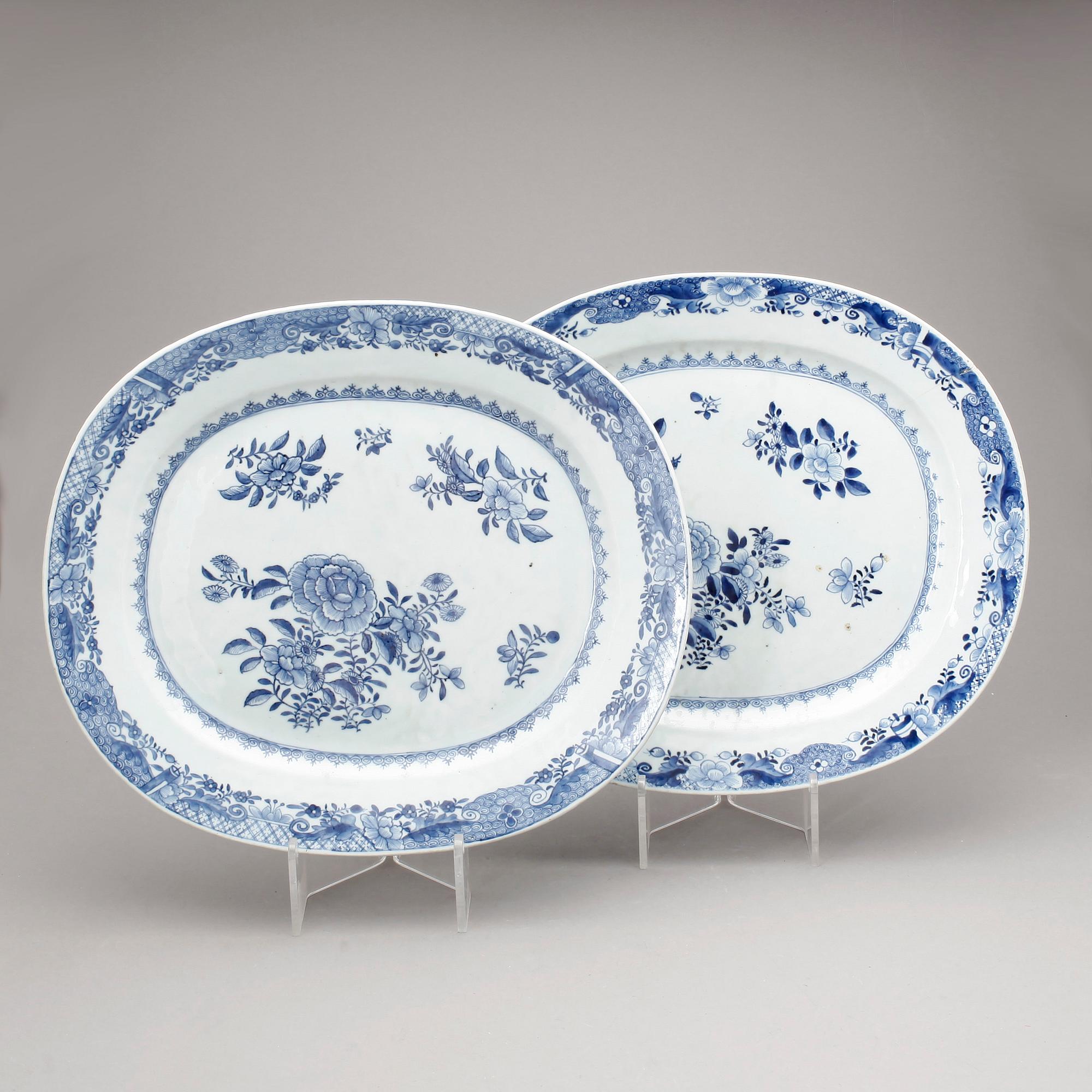 STEKFAT, 2st snarlika, porslin, porslin, Kina, Qing dynastin, Qianlong (1735-96).