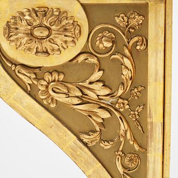 An Empire giltwood and gesso console table by P.G. Bylander (master in Gothenburg 1811-58).