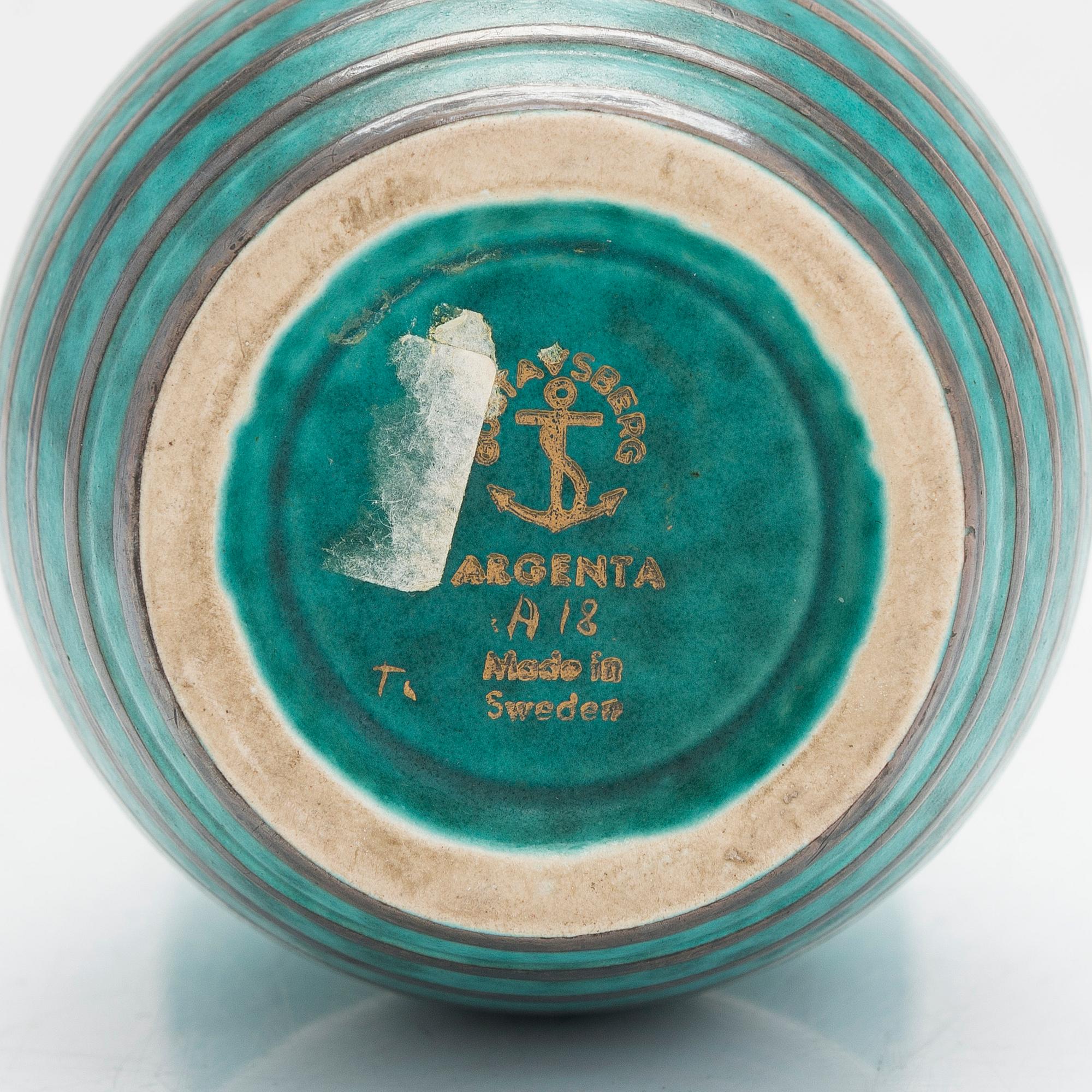 Wilhelm Kåge, vas, "Argenta" Gustavsberg.