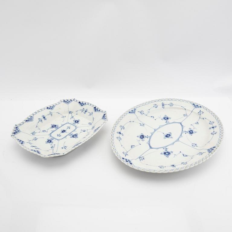 Service, 46 pieces, porcelain, Blue Fluted "Full Lace" and "Half Lace", Royal Copenhagen, Denmark.
