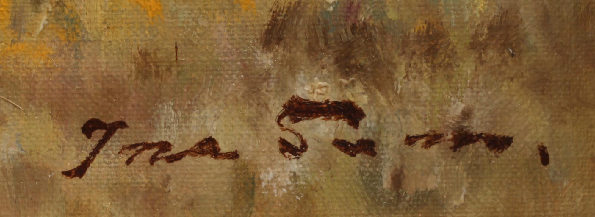 INA SJÖSTRÖM, olja på uppklistrad duk, sign.