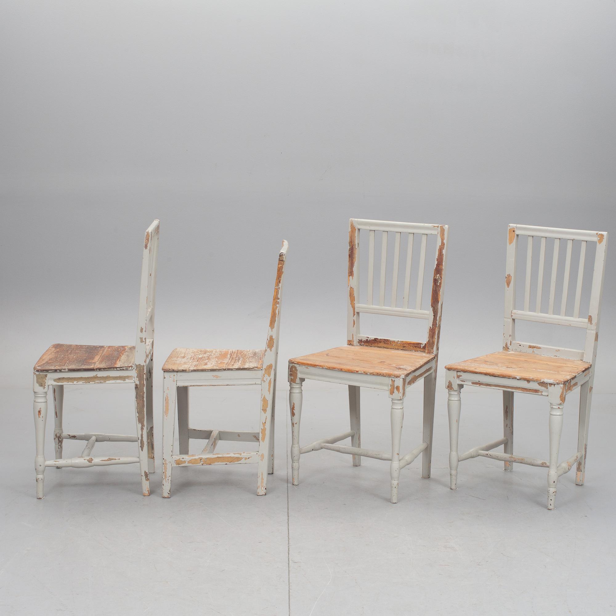 STOLAR, 4 st, snarlika, 1800-tal, provinsarbeten.