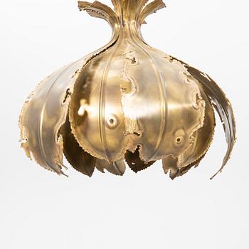 Svend Aage Holm-Sørensen, two brass ceiling lights, Holm-Sørensen & Pedersen Belysning ApS, Denmark, 1960's.