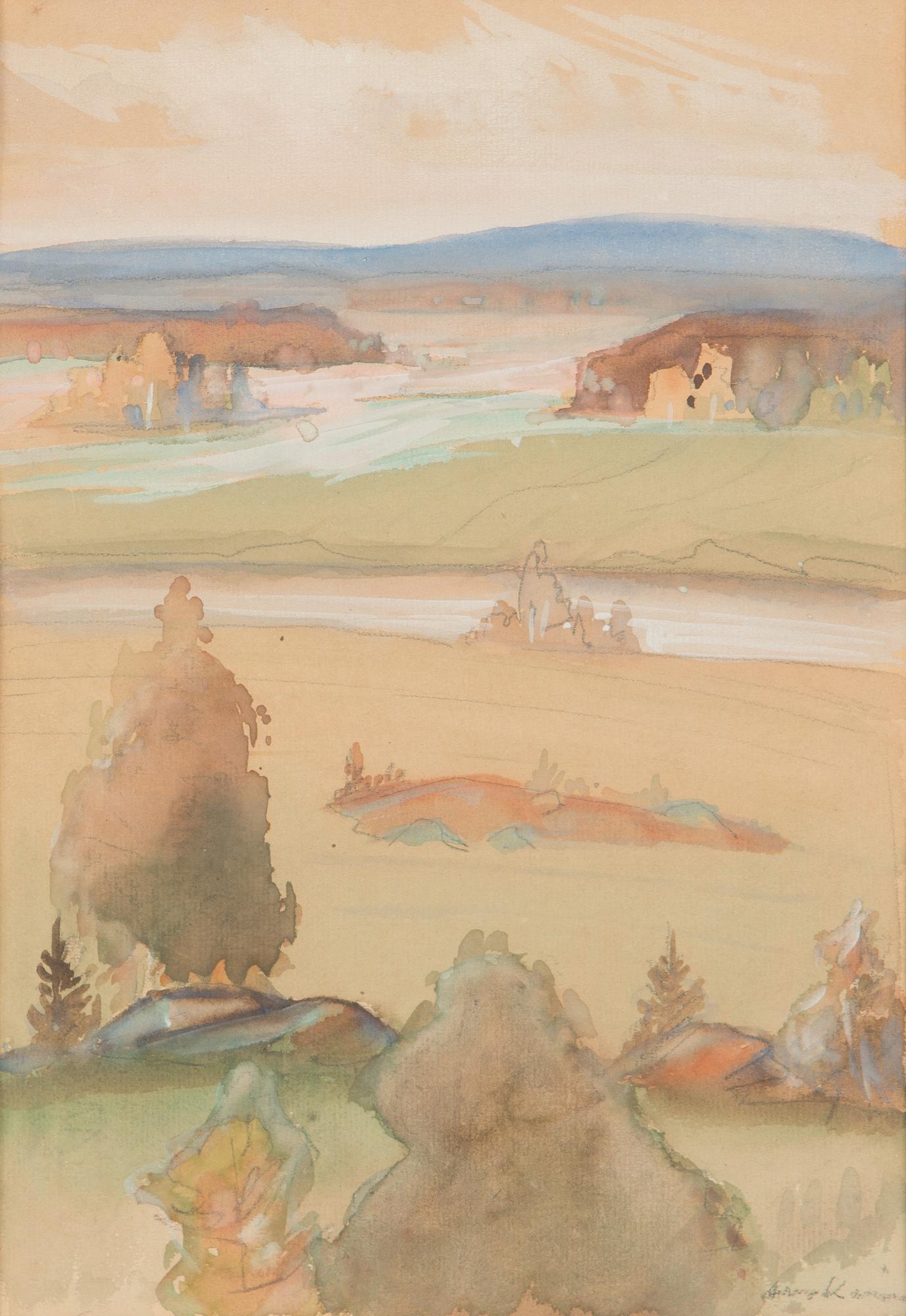 Aarno Karimo, gouache, signed.