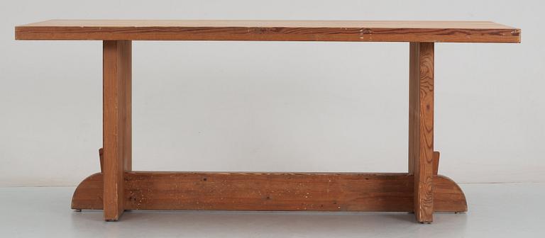 An Axel Einar Hjorth pine table 'Lovö' by Nordiska Kompaniet, 1930's.