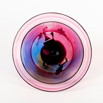 A signed Bertil Vallien Kosta Boda glass bowl.