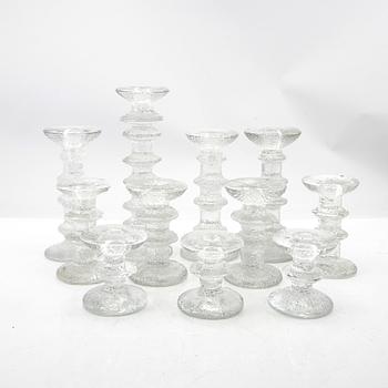 Timo Sarpaneva, 11 "Festivo" candlesticks, Iittala Finland, late 20th century.