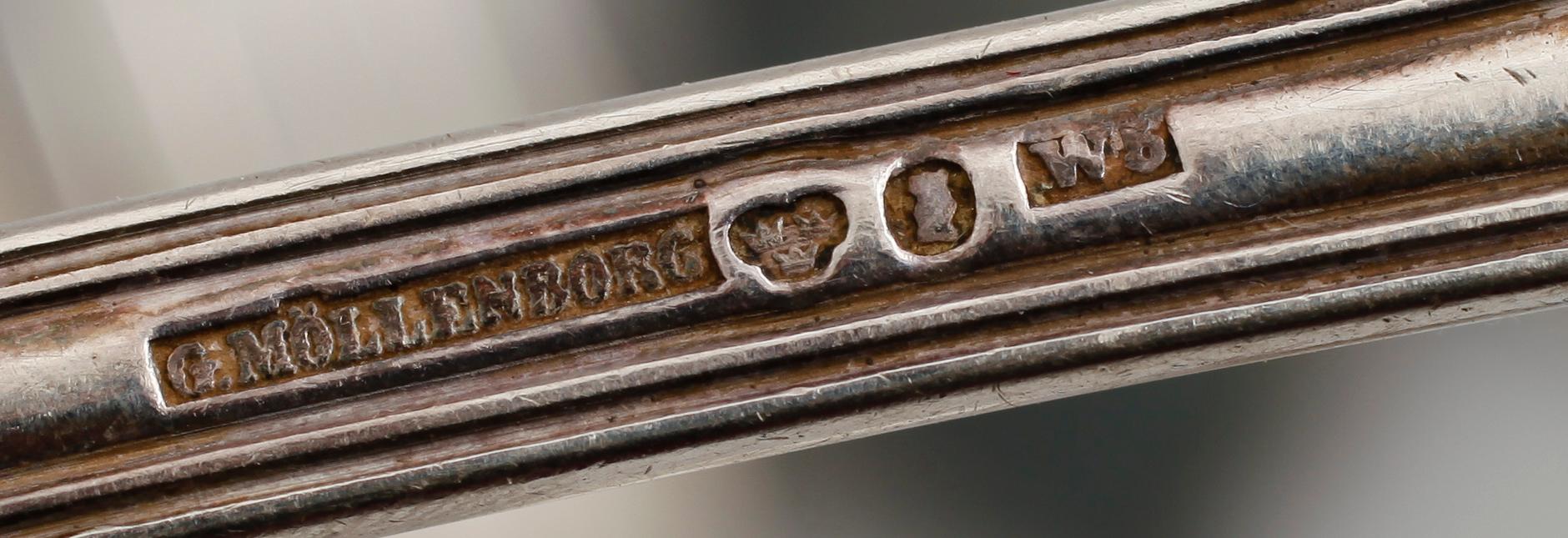BESTICK, 9 delar, silver, 1800-/1900-tal. Vikt ca 620 gram.