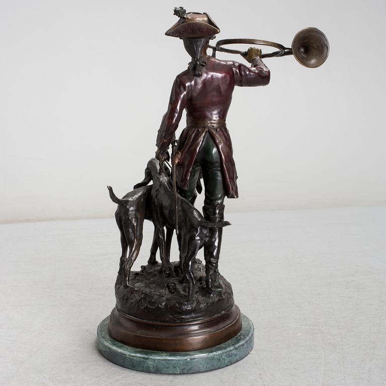 HIPPOLYTE MOREAU, after. Sculpture, bronze, signed. Height 78 cm.