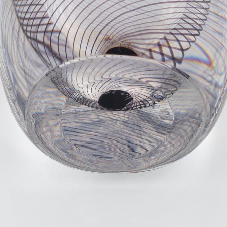 Vicke Lindstrand, four glass vases, Kosta.