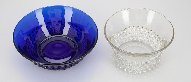 SKÅLAR, 2 st, glas, Saara Hopea. Design 1959.