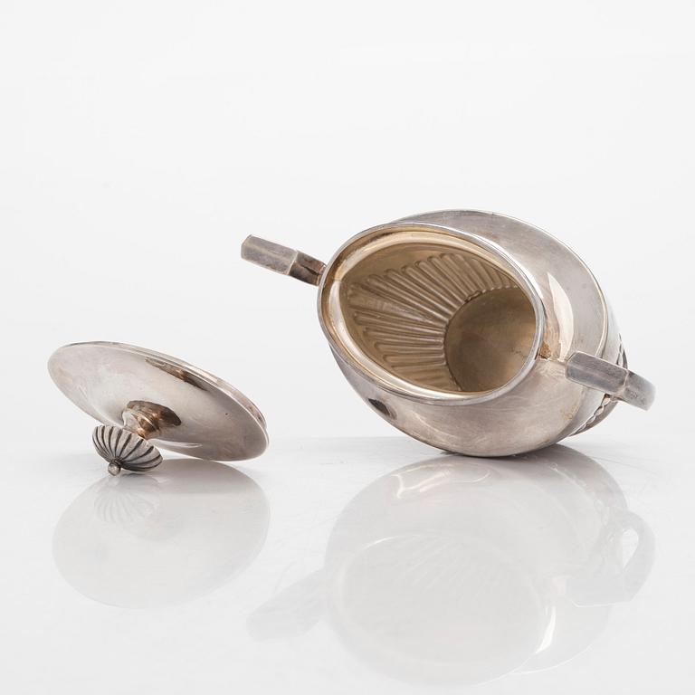 A three-piece silver coffee set, Germany 20th century, Finnish control marks stamped in 1966.