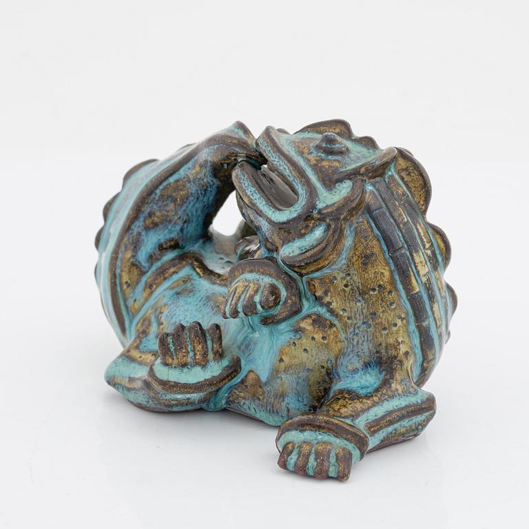 Wilhelm Kåge, a 'Farsta' stoneware sculpture of a dragon puppy, Gustavsberg studio, Sweden 1950s.