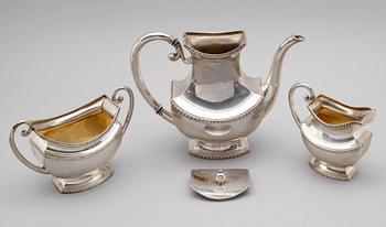 KAFFESERVIS, silver, tidigt 1900-tal. Vikt ca 1188 gram.