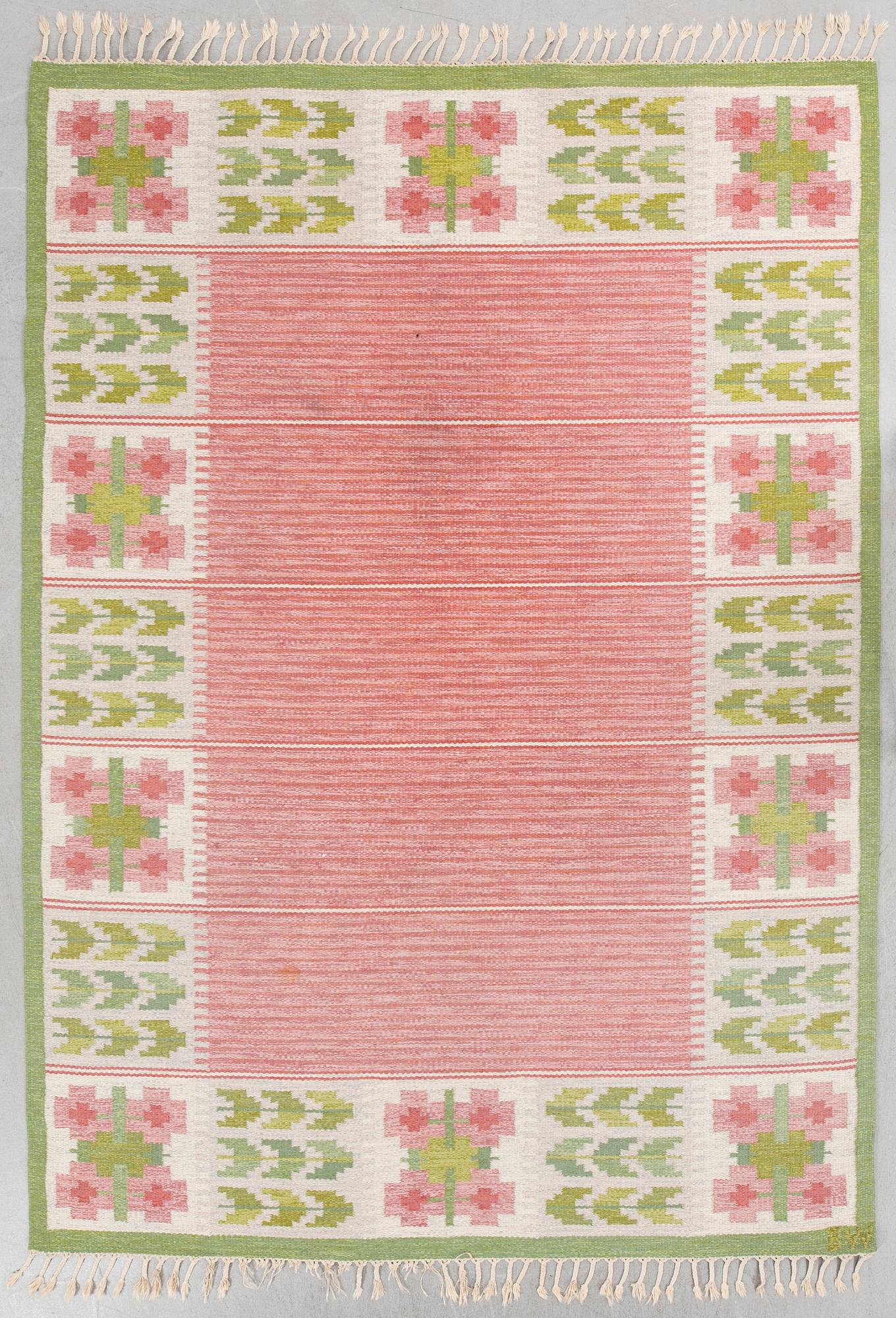 Berit Woelfer, rug, röllakan, "Flora", 200 x 280 cm, Axeco Svenska AB.