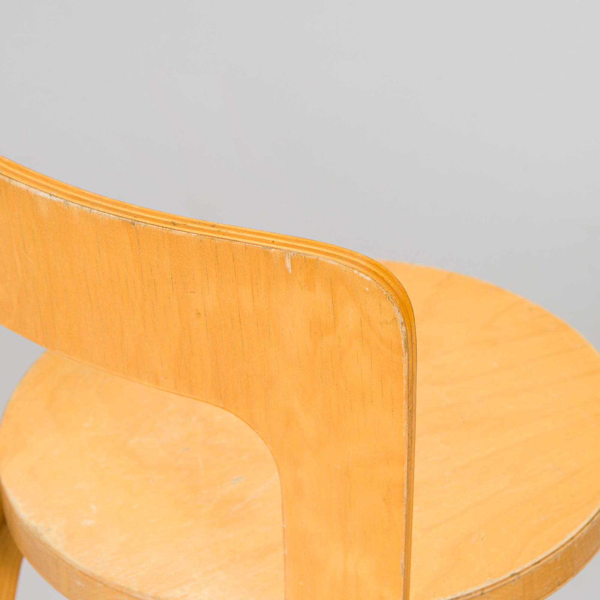 Alvar Aalto, children's chairs, model N65, for Artek, late 1990s.