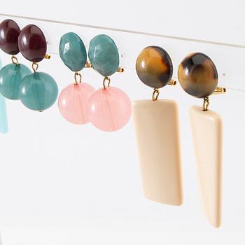 Firma Svenskt Tenn, örhängen, 4 par, "Milano Plätt" och "Milano Sfär".