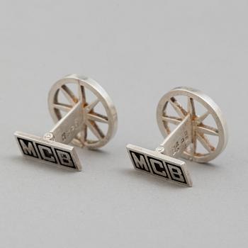 A pair of silver cufflinks by Rolf Karlsson, Enköping, 1974.
