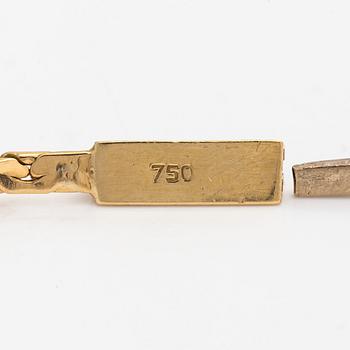 Halsband, collier, 18K guld med smaragder och diamanter.