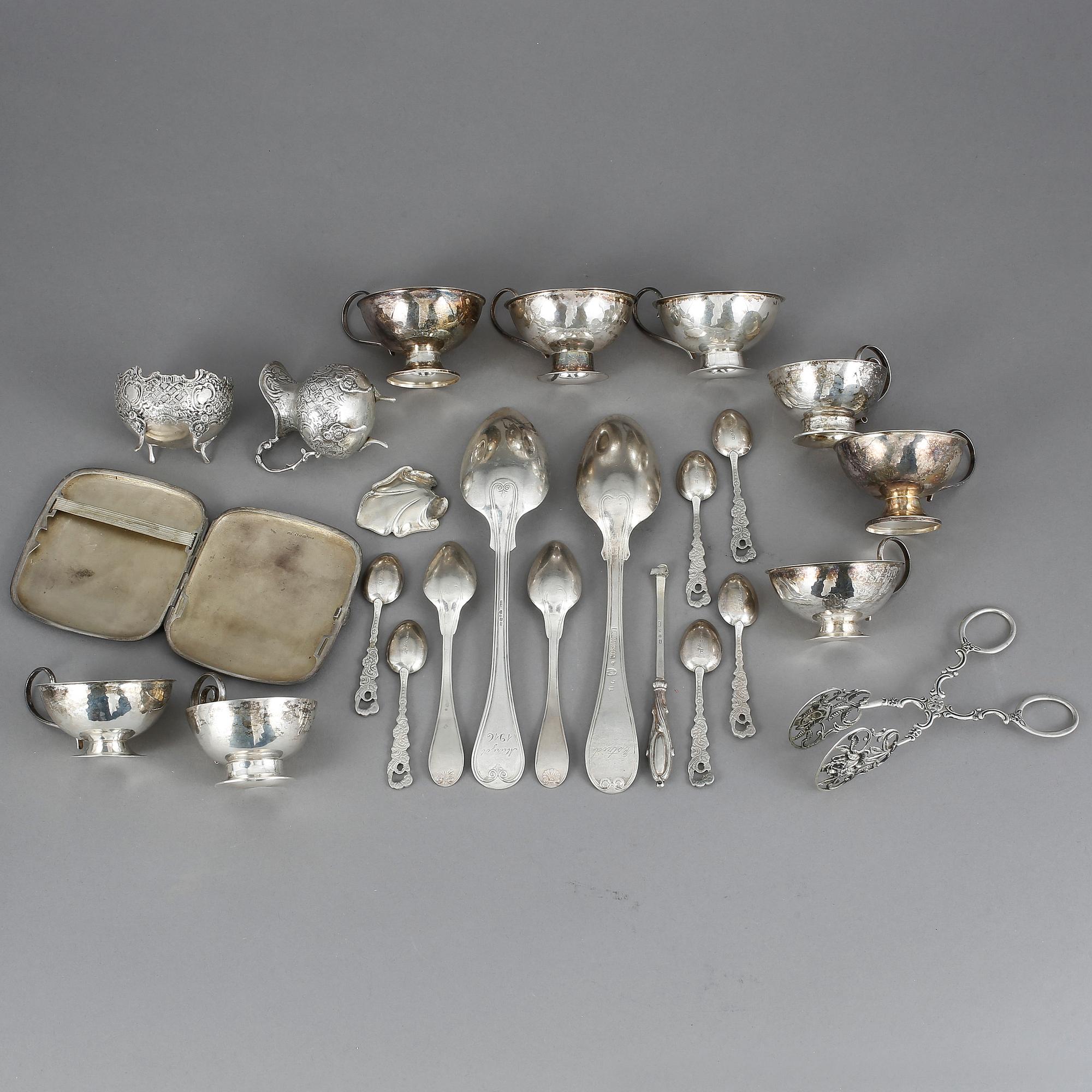 PARTI SILVER, 23 delar, bla Ceson, Göteborg 1947. Vikt ca 787 gram.