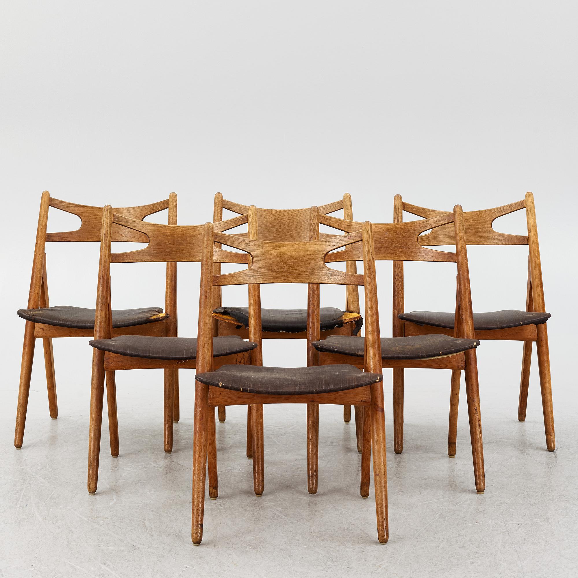 Hans J. Wegner, Six model CH-29 chairs Carl Hansen & Søn, mid-20th century.
