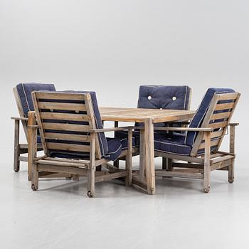 Elsa Stackelberg, a garden table and four easy chairs, Fri Form, Edsbruk, Sweden.