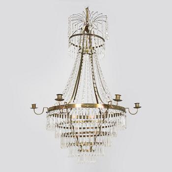 A late 19th-century chandelier for six candles.