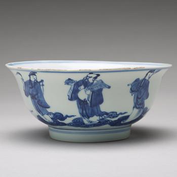 A blue and white bowl, Qing dynasty (1644-1912), with Qianlong sealmark.