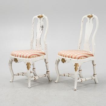 A pair of swedish rococo chairs, second half of the 18th century.