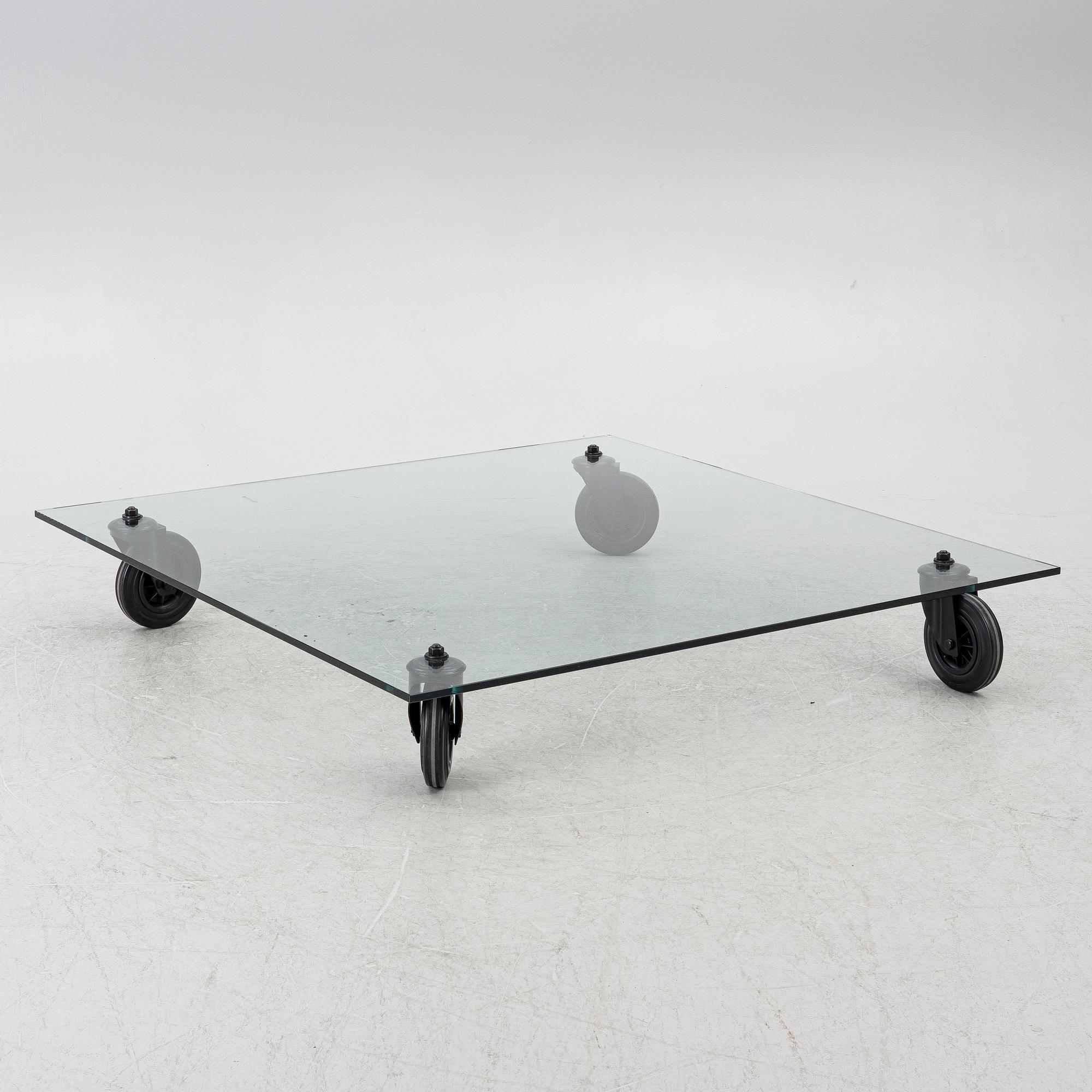 Gae Aulenti, soffbord, "Tavolo con Ruote", Fontana Arte, Italien.