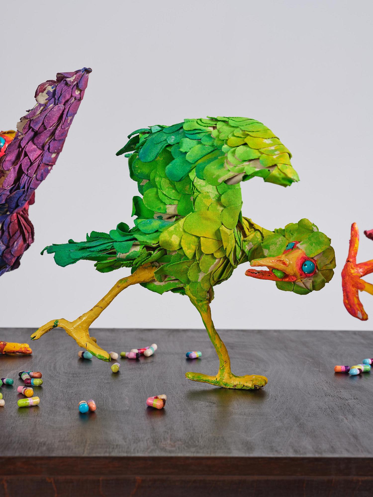 Nathalie Djurberg & Hans Berg, "A Thief Caught in the Act (Flock of Birds)".