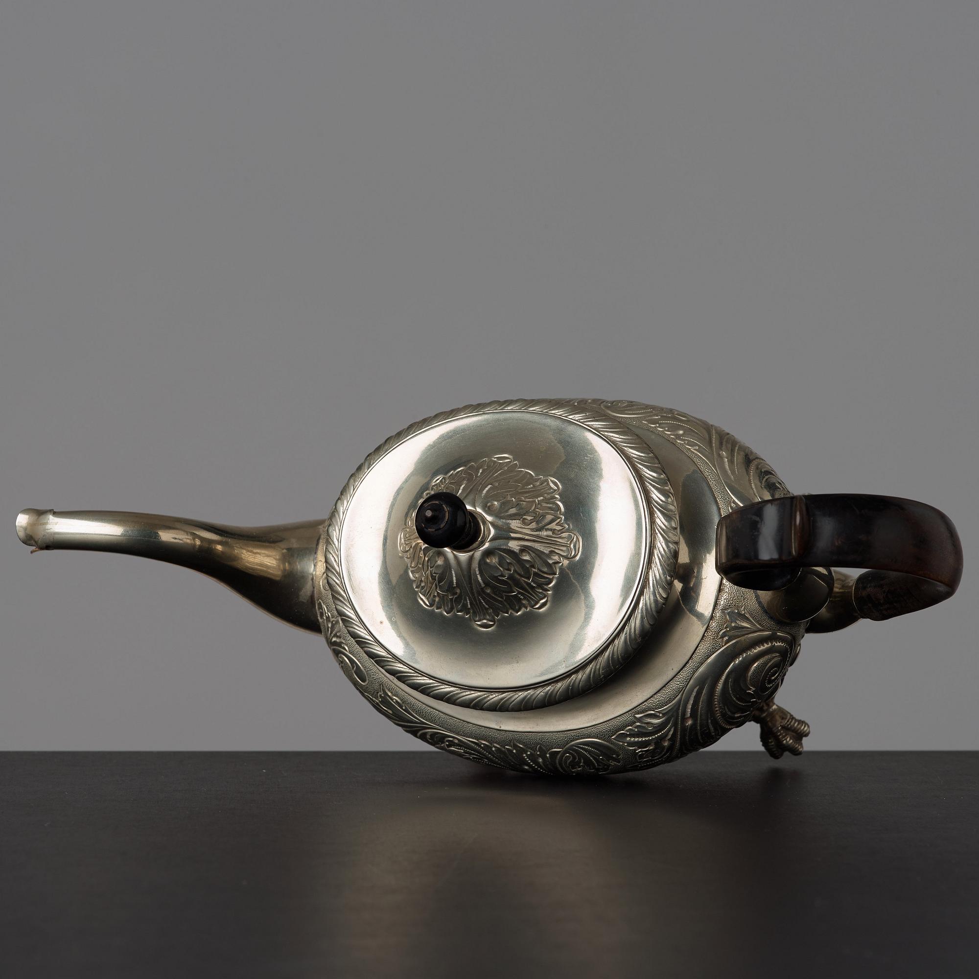 A Swedish late Empire tea pot by Erik Nordgren (Jönköping 1817-47).