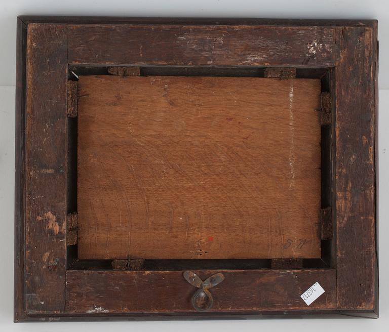 FLAMLÄNDSK SKOLA, ett par, olja på pannå, den ena med monogram TCE, 1600-tal.
