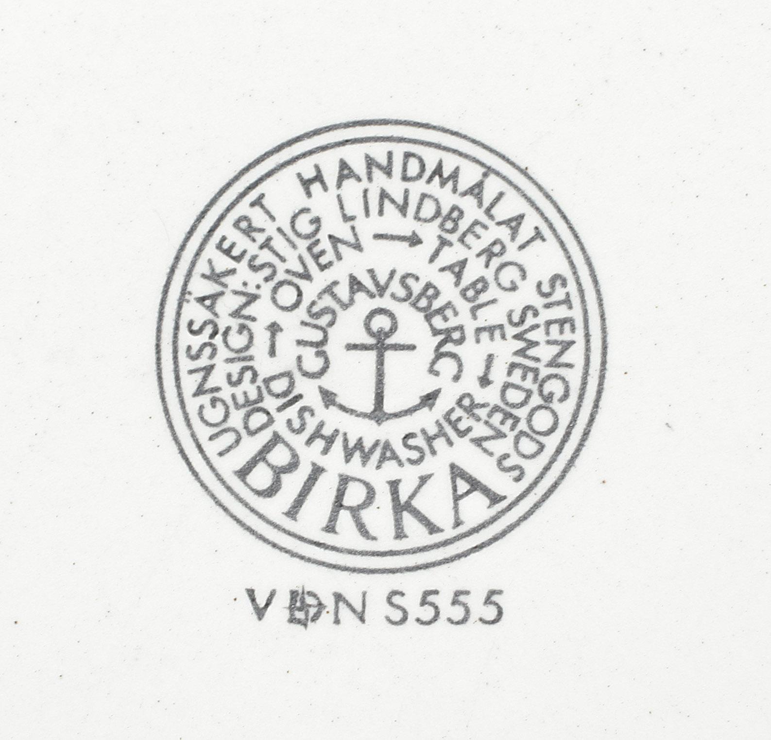 MATSERVIS, ca 36 delar, stengods, "Birka", Stig Lindberg, Gustavsberg.