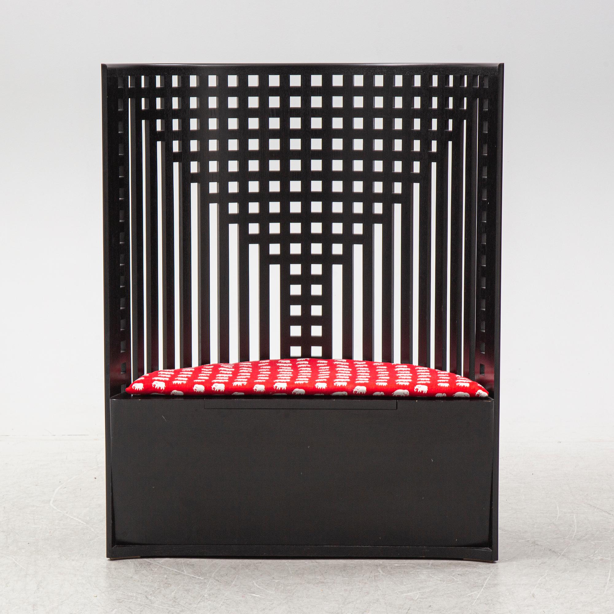 A 'Willow 1' by Charles Rennie Mackintosh for Cassina, designed 1904, produced 1973, No 3692.