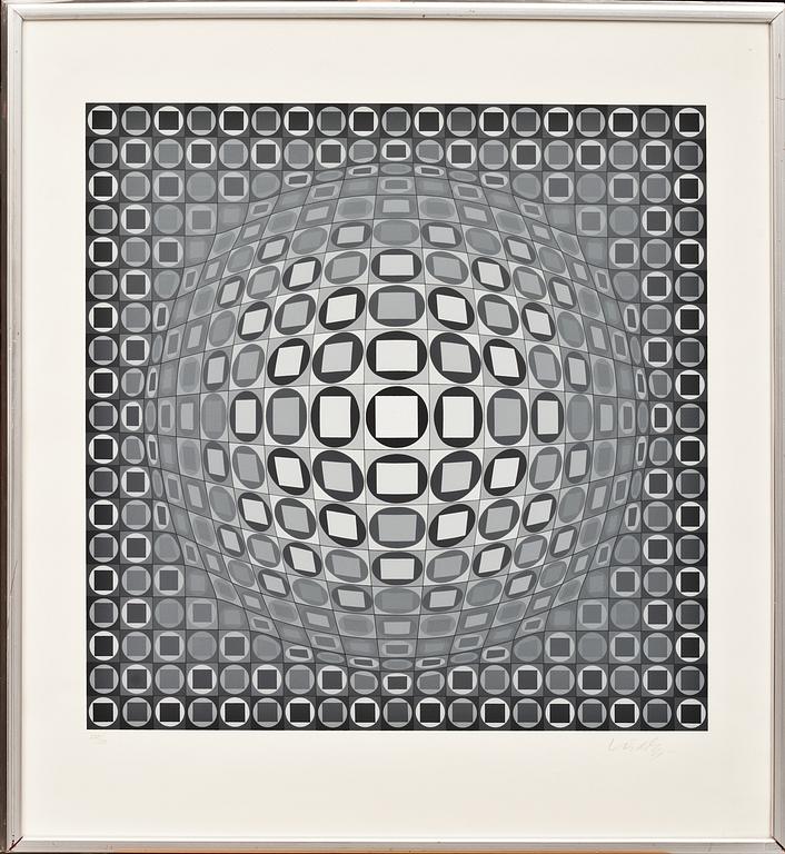 VICTOR VASARELY, färglitografi, signerad och numrerad 211/250.