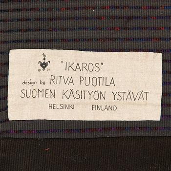 Ritva Puotila, a Finnish ryijy rug for the Friends of Finnish Handicraft. Circa 188 x 128 cm.